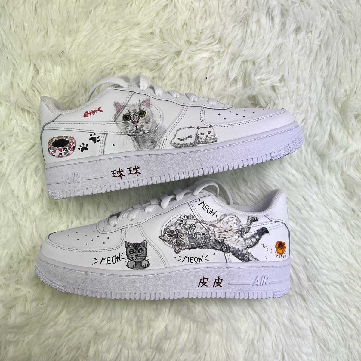 Cat Hand Painted Custom Air Force 1