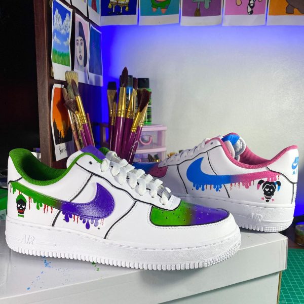 Joker and Harley Quinn Painting Custom Air Force 1