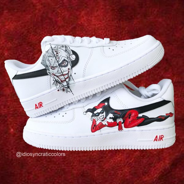 Joker and Harley Quinn Painted Custom Air Force 1