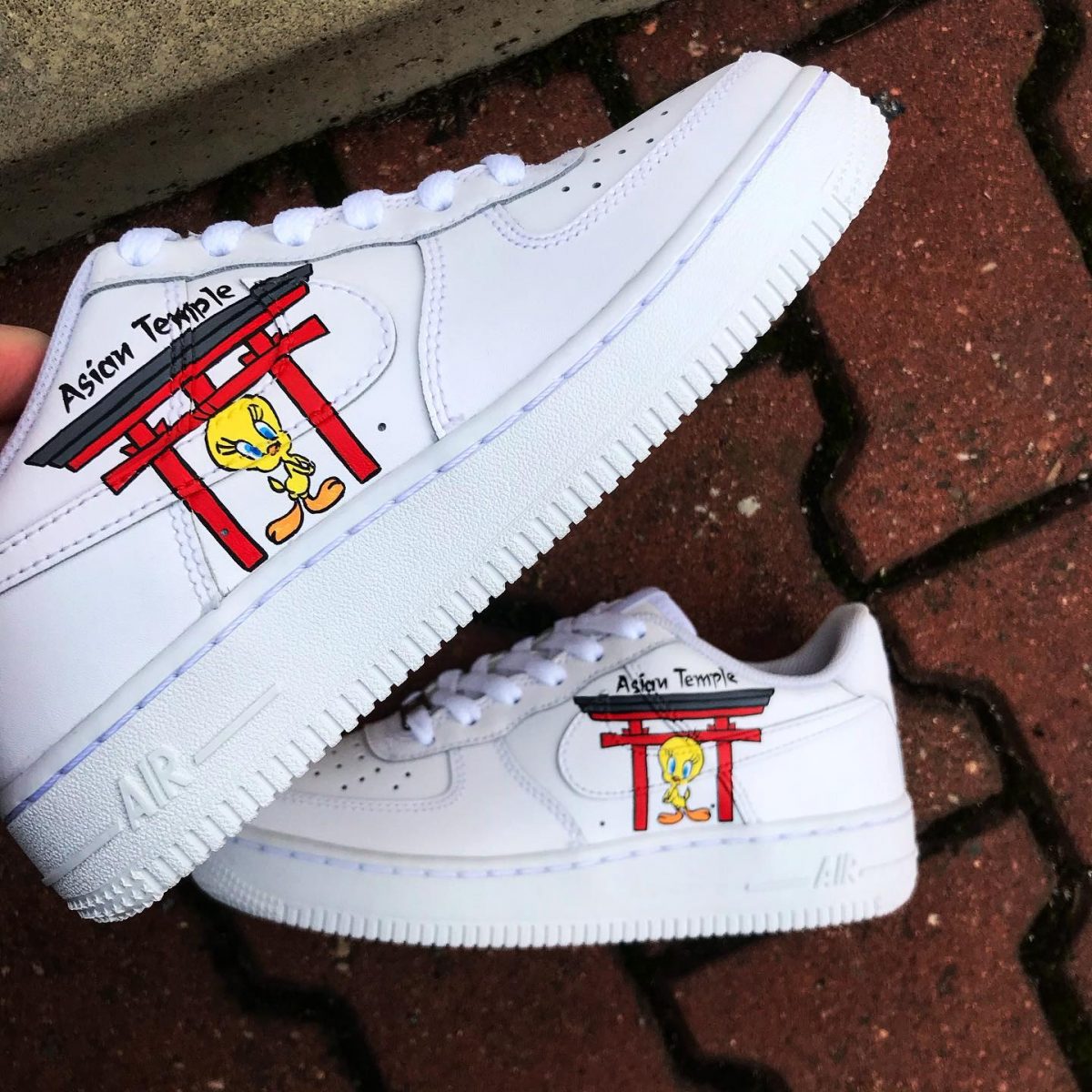 Asian Temple and Tweety Custom Air Force 1