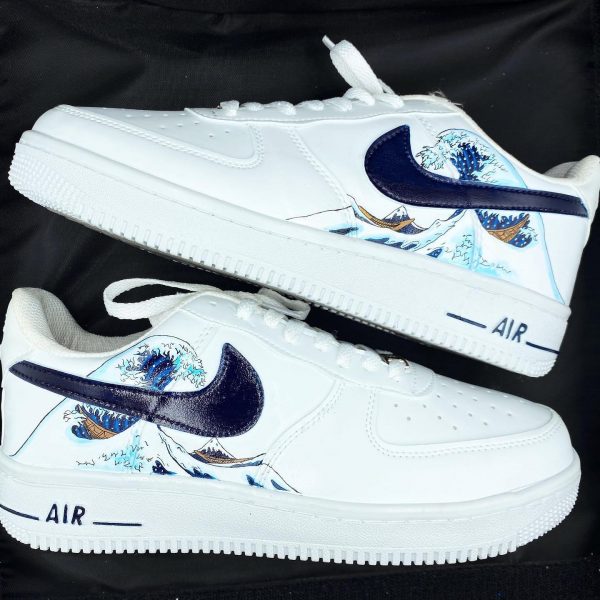 Kanagawa Wave Painted Custom Air Force 1