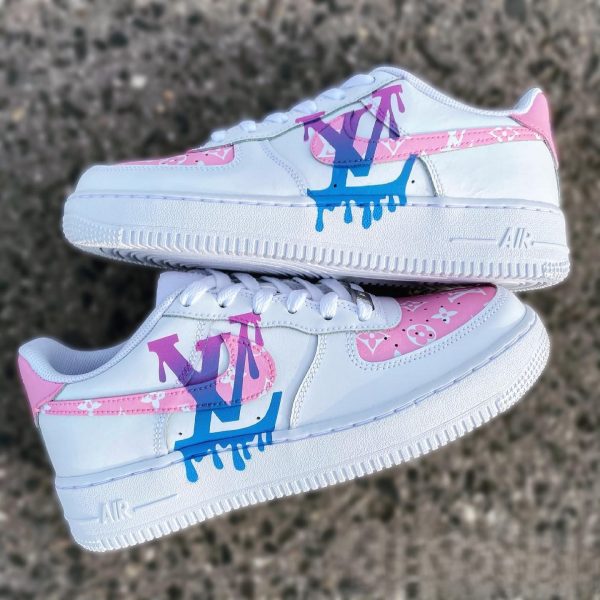 LV Blue Pink Custom Air Force 1