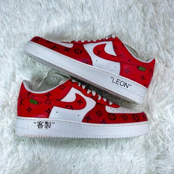 LV Red Custom Air Force 1