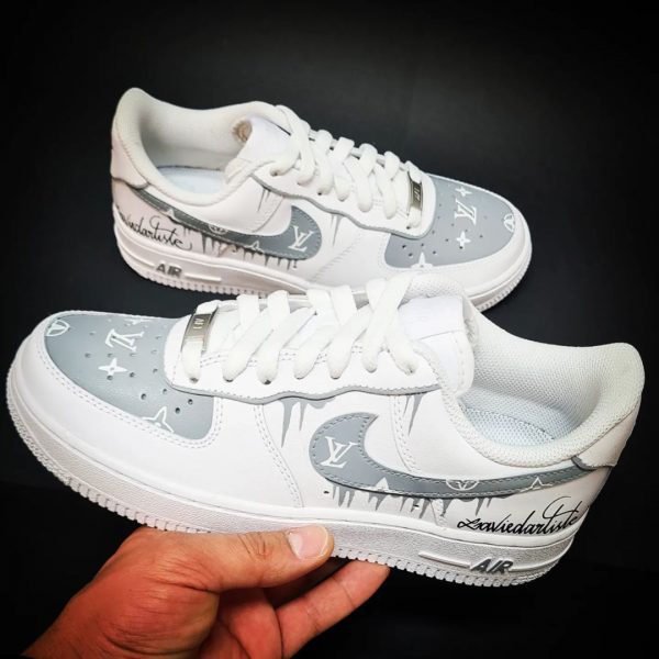 LV Grey Drip Custom Air Force 1