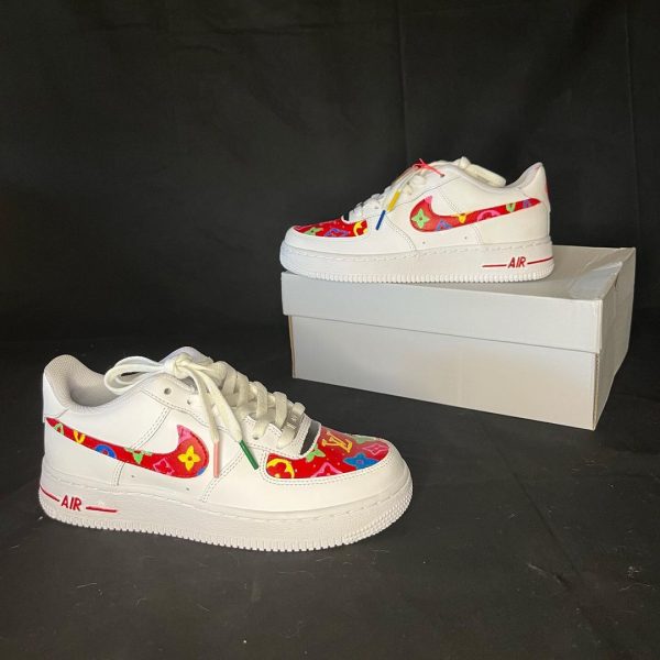 LV Red Colorful Custom Air Force 1