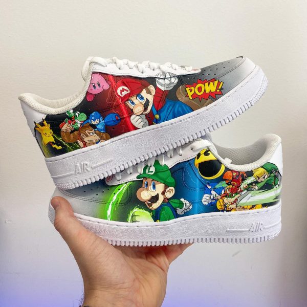 Mario Handpainted Custom Air Force 1