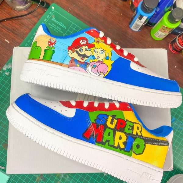 Painting Mario Custom Air Force 1