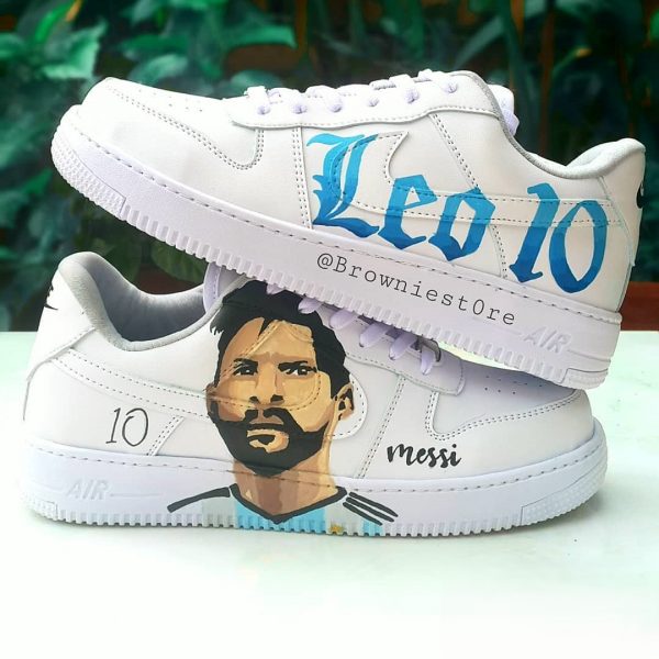 Messi Painting Custom Air Force 1