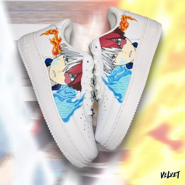 Shoto Todoroki Painted Custom Air Force 1