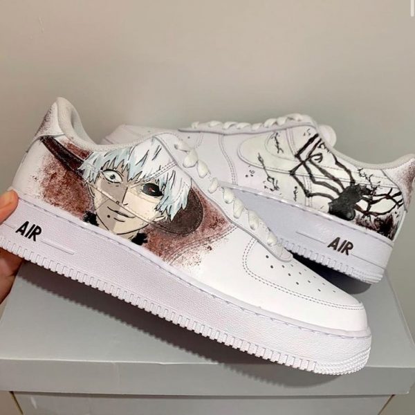 Ken Kaneki Painted Custom Air Force 1