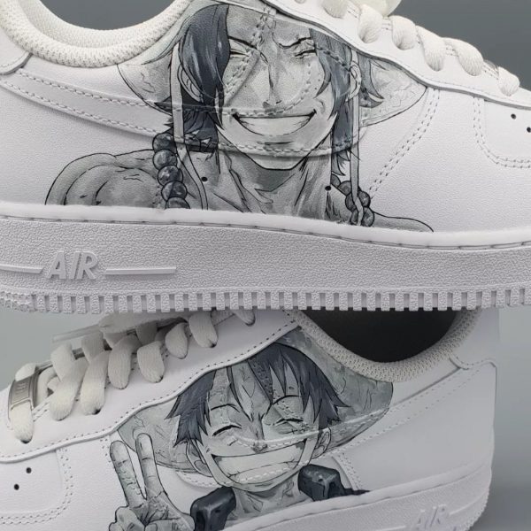 Luffy Ace Painting Custom Air Force 1