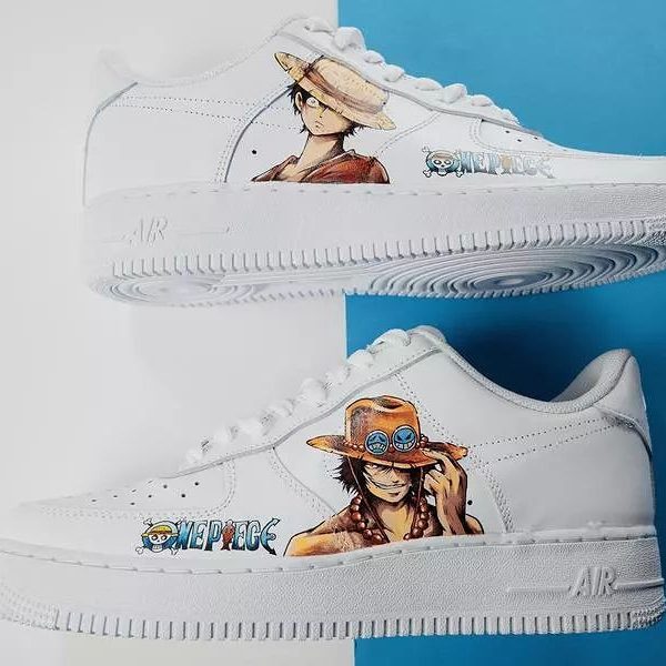 Painting Luffy Ace Custom Air Force 1