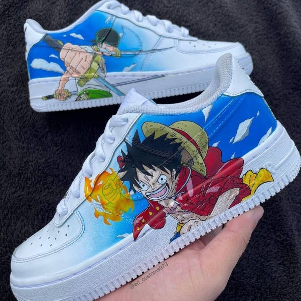 Luffy and Zoro Inspired Custom Air Force 1