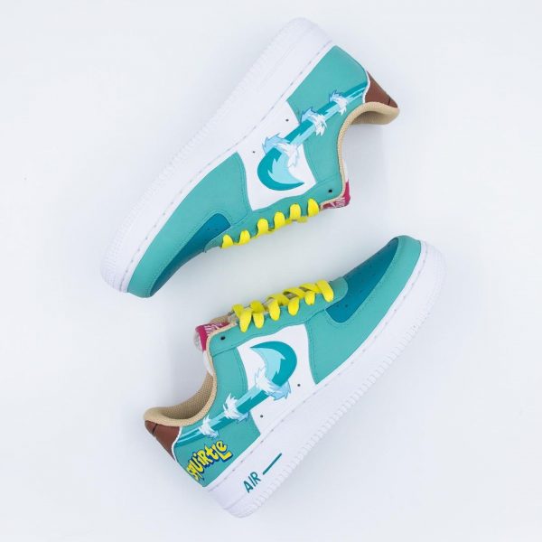 Pokemon Squirtle Painted Custom Air Force 1