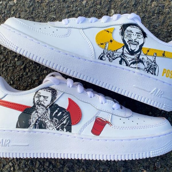 Post Malone Painting Custom Air Force 1