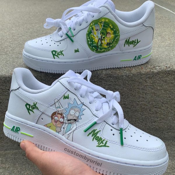 Painted Rick and Morty Custom Air Force 1