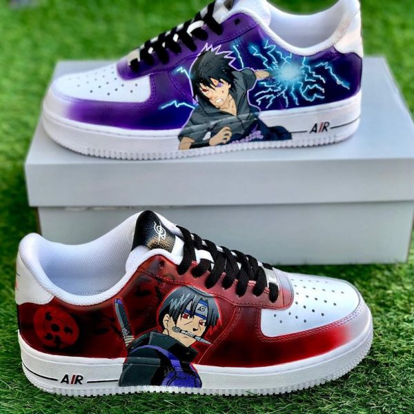 Sasuke and Itachi Painted Custom Air Force 1