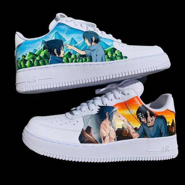 Sasuke and Itachi Painted Custom Air Force 1