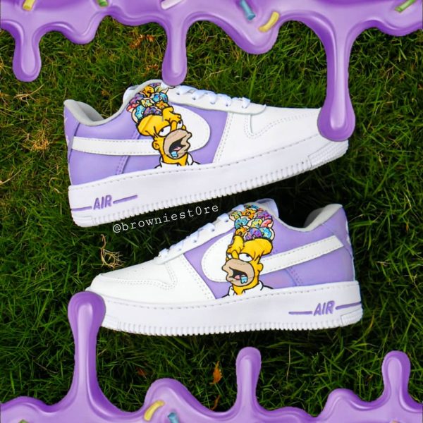 Simpsons Donut Painted Custom Air Force 1