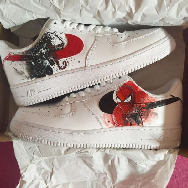 SpiderMan and Venom Custom Air Force 1