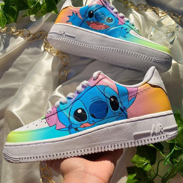 Stitch Cartoon Painted Custom Air Force 1