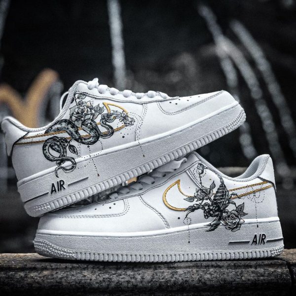 Tattoo Style Painted Custom Air Force 1