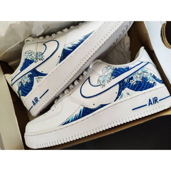 Great Wave of Kanagawa Painting Custom Air Force 1