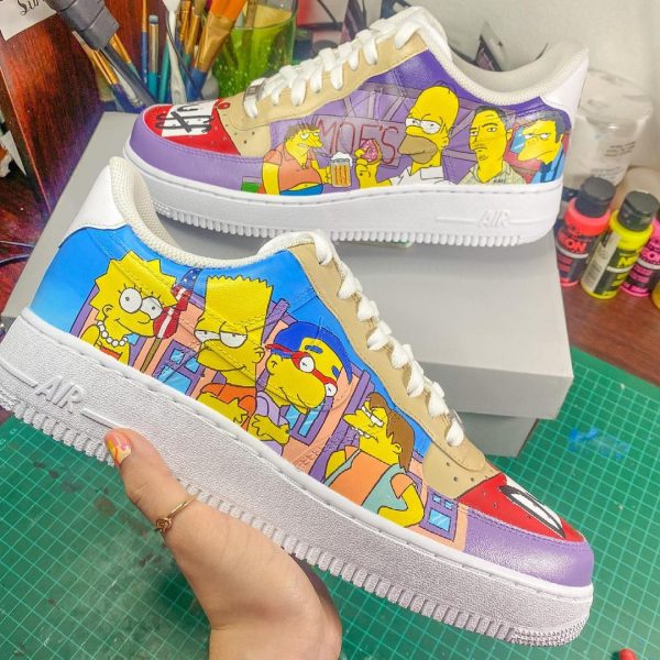 The Simpsons Painted Custom Air Force 1