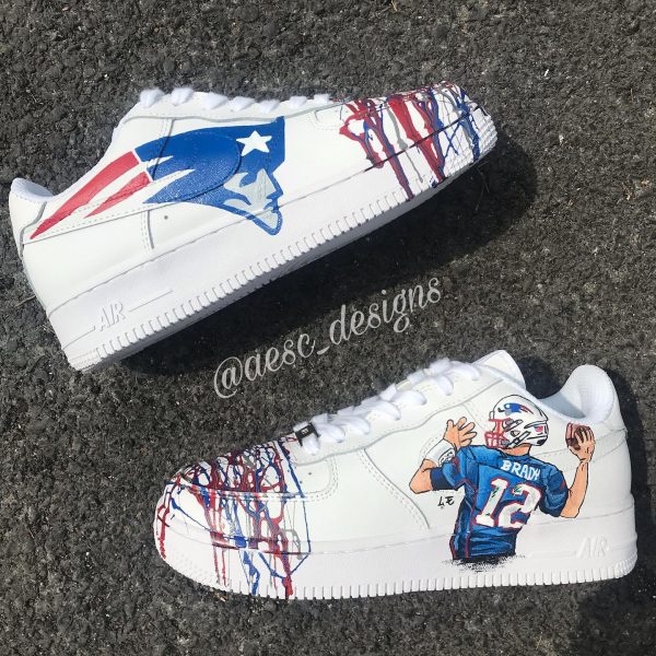 Tom Brady Painted Custom Air Force 1