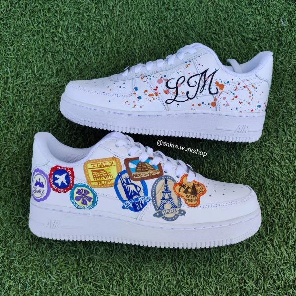 Travel Hand Painted Custom Air Force 1