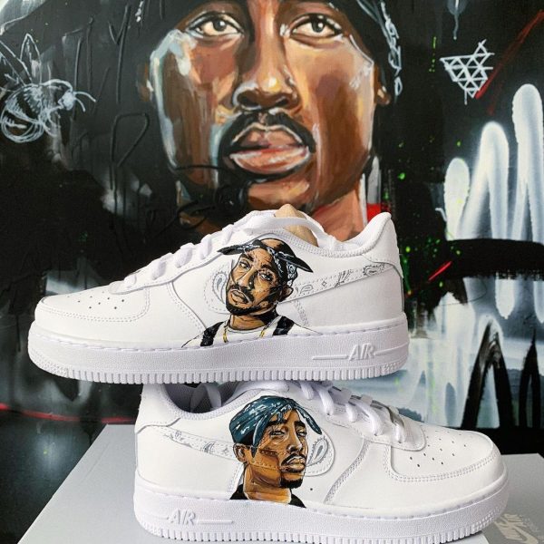 Tupac Hand Painting Custom Air Force 1