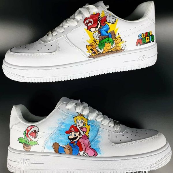 Painted Mario Custom Air Force 1