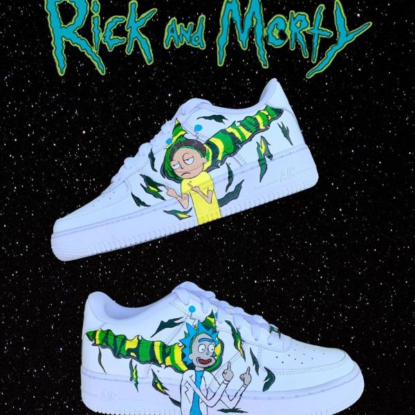 Rick and Morty Painted Custom Air Force 1