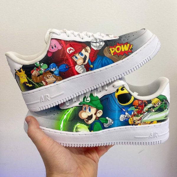 Painting Mario Game Custom Air Force 1