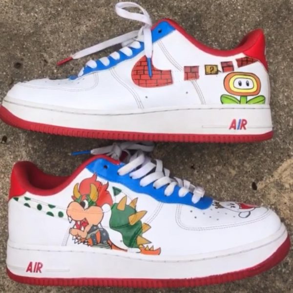 Mario Game Painted Custom Air Force 1