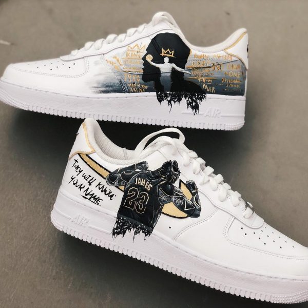 Handpainted Lebron James Custom Air Force 1