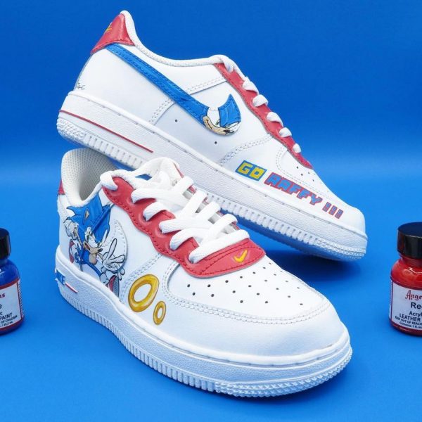 Sonic Hedgehog Painted Custom Air Force 1