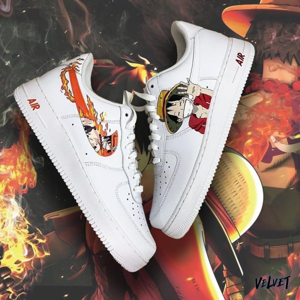 Luffy Ace Design Custom Air Force 1