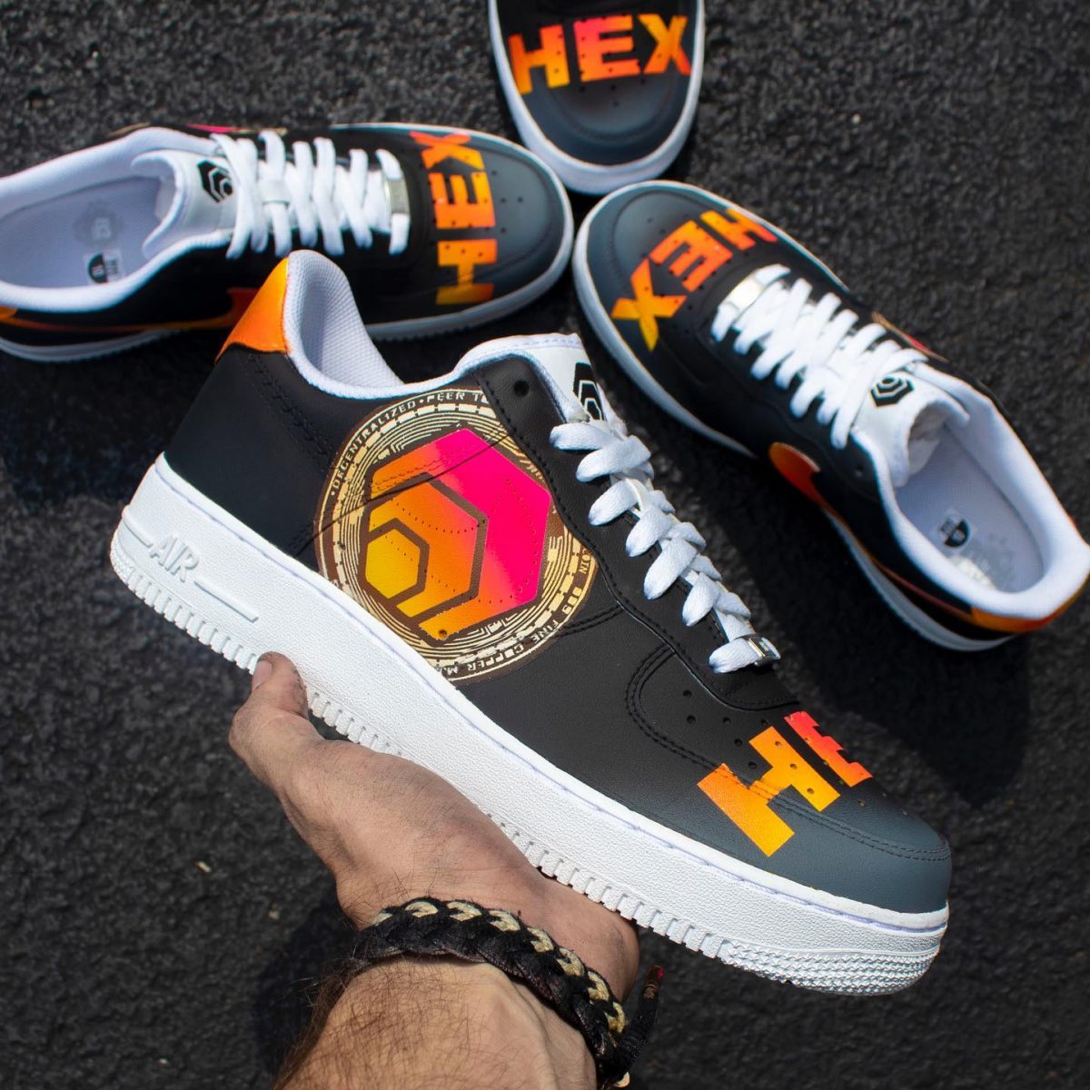 Hex Coin Painted Custom Air Force 1