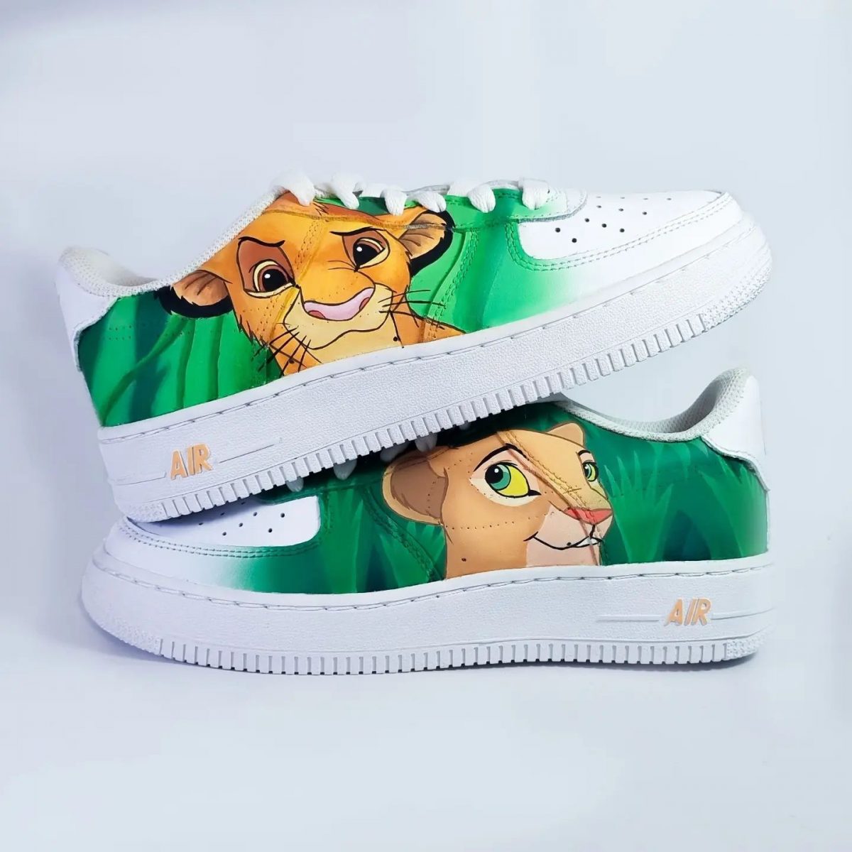 Simba and Nala Painted Custom Air Force 1