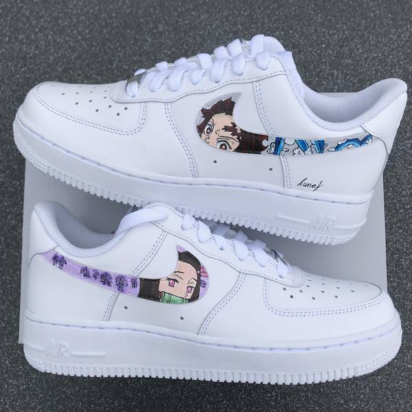 Tanjiro and Nezuko Painting Custom Air Force 1