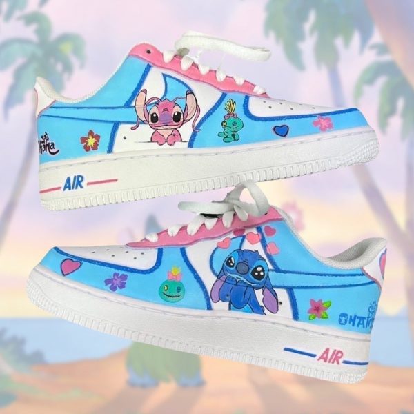 Painted Stitch Cartoon Custom Air Force 1