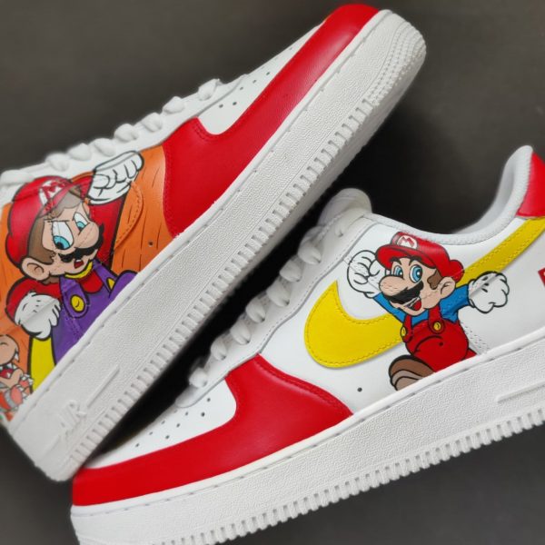 Mario Hand Painting Custom Air Force 1