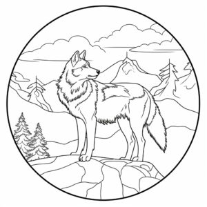 kleurplaat-dieren-moeilijk-wolf-37