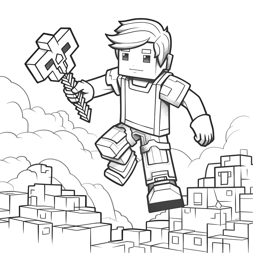 Minecraft para colorir (Steve, Alex e outros)