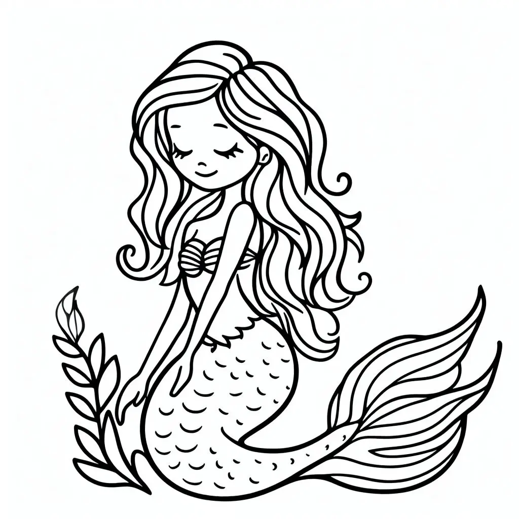 Mermaid magic: coloring and fun facts for children - Coloring pages Child