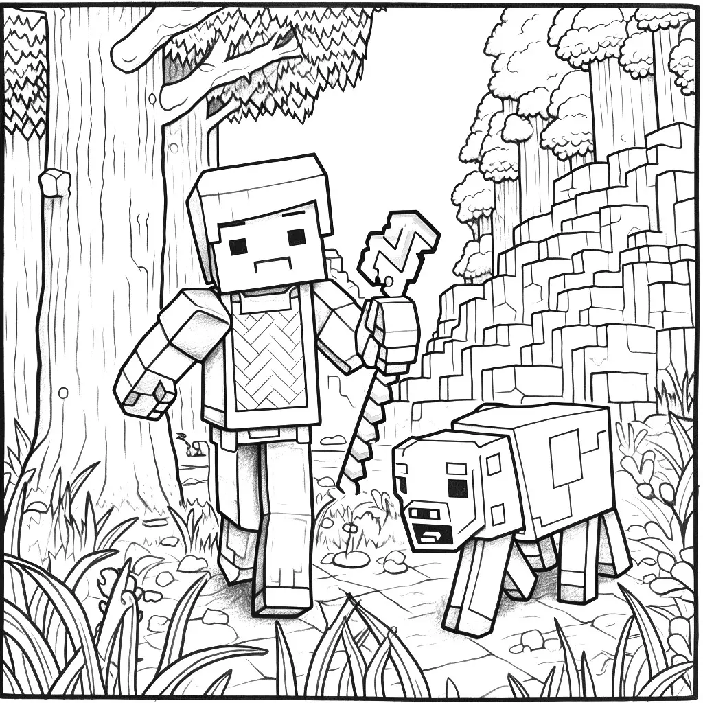 Lego minecraft cheap para colorear