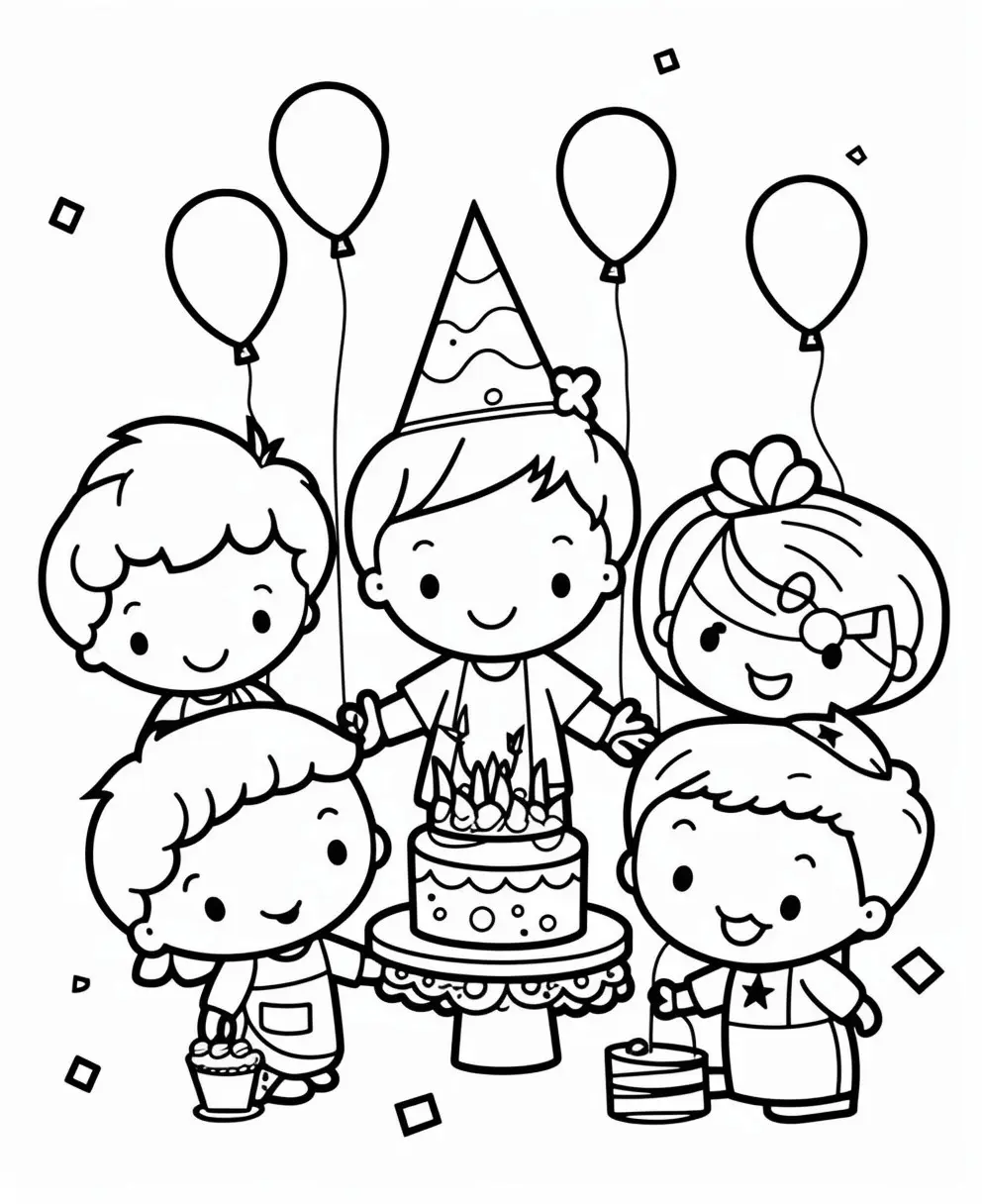 Disegno di Happy Birthday a colori per bambini 