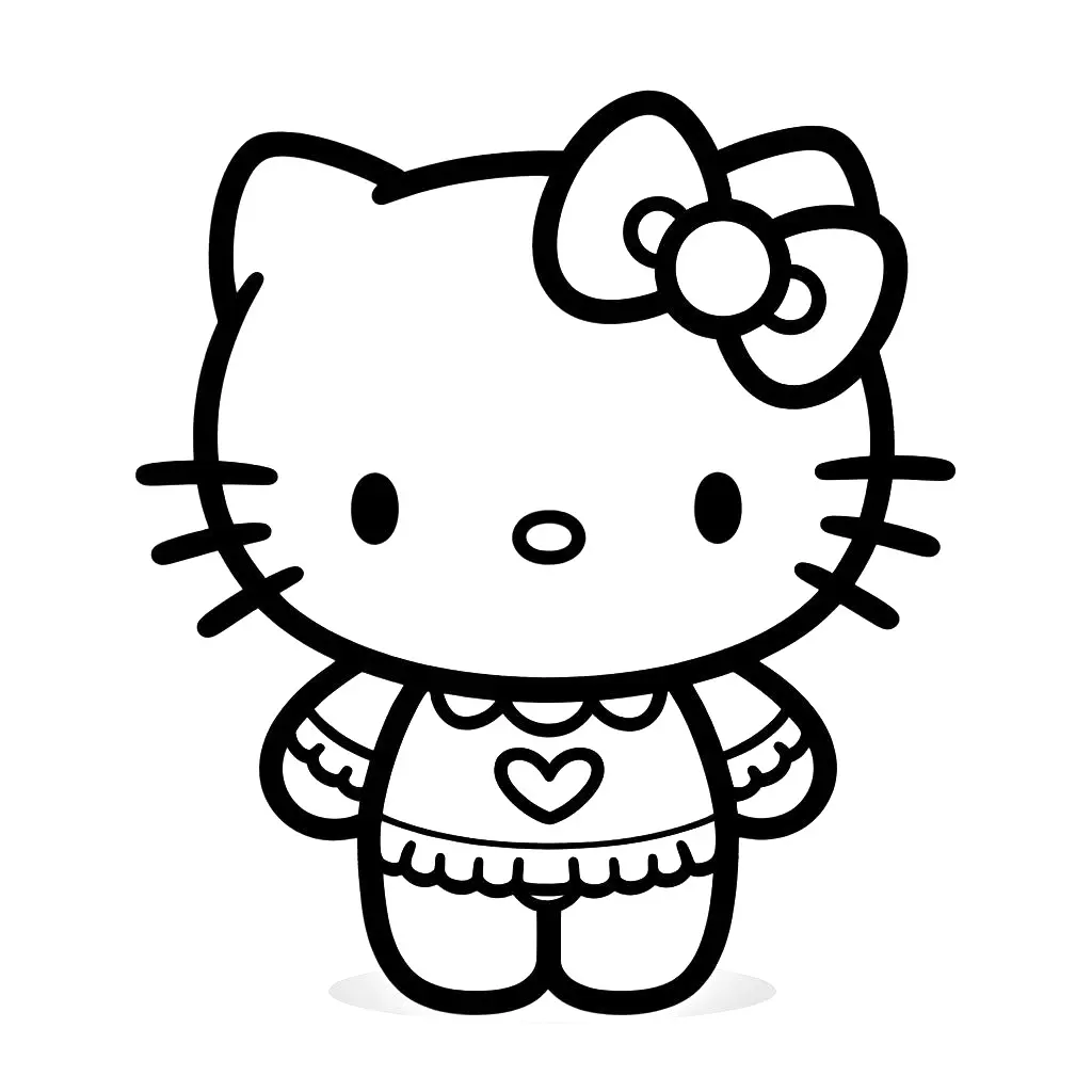 The playful colors of Hello Kitty - Child Coloring Pages