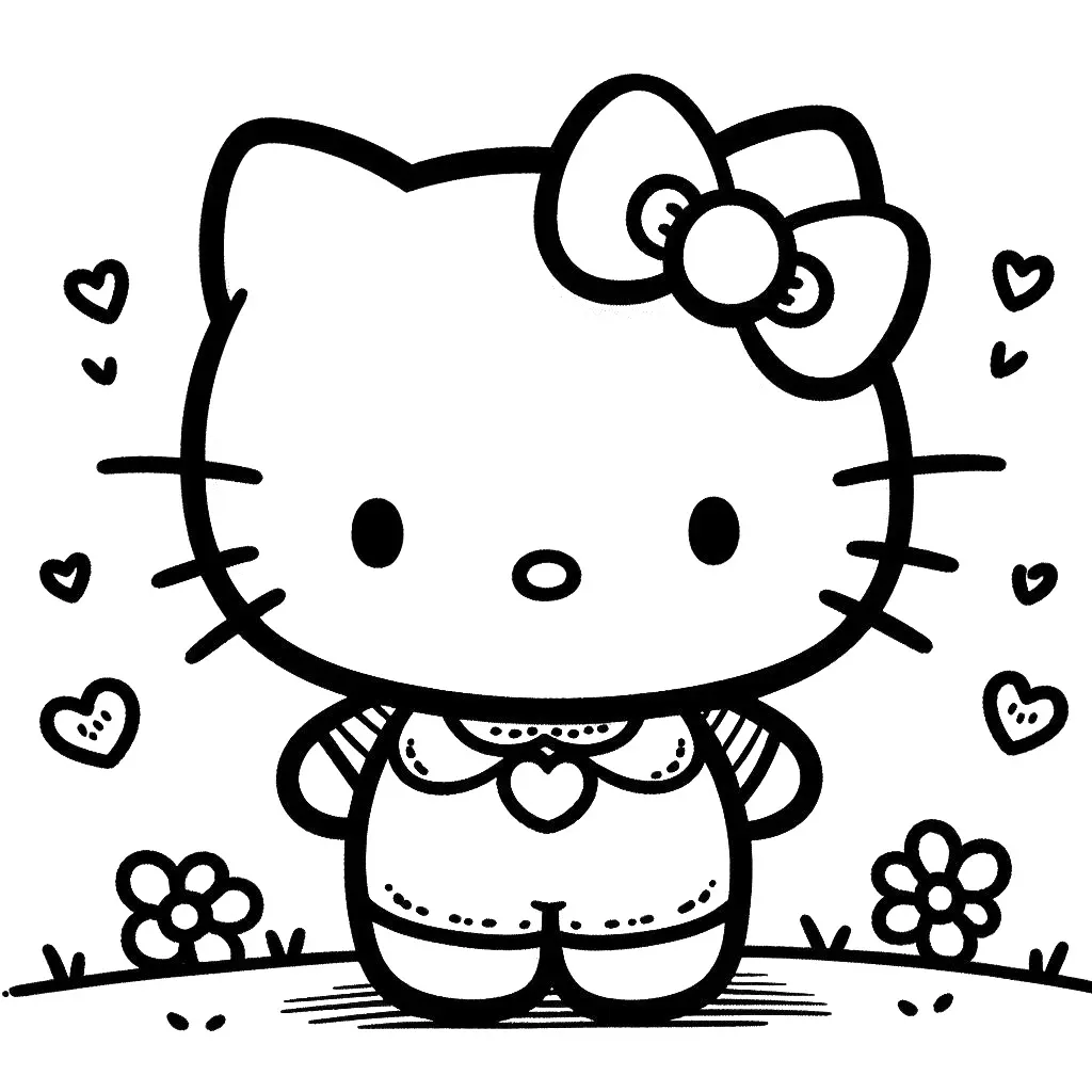 The playful colors of Hello Kitty - Child Coloring Pages